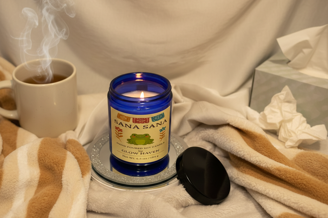 Menthol Eucalyptus Soy Candle – Sana Sana, 6.5 oz Reusable Glass Jar