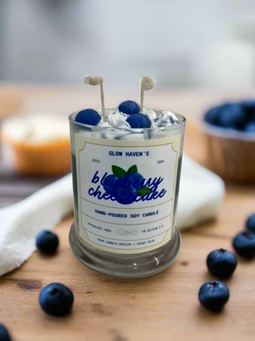 Blueberry Cheesecake Soy Candle – 11 oz Hand-Poured