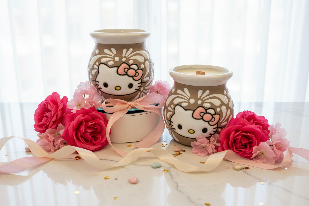 Hola Gatito Talavera Cup Candle 🐾💖