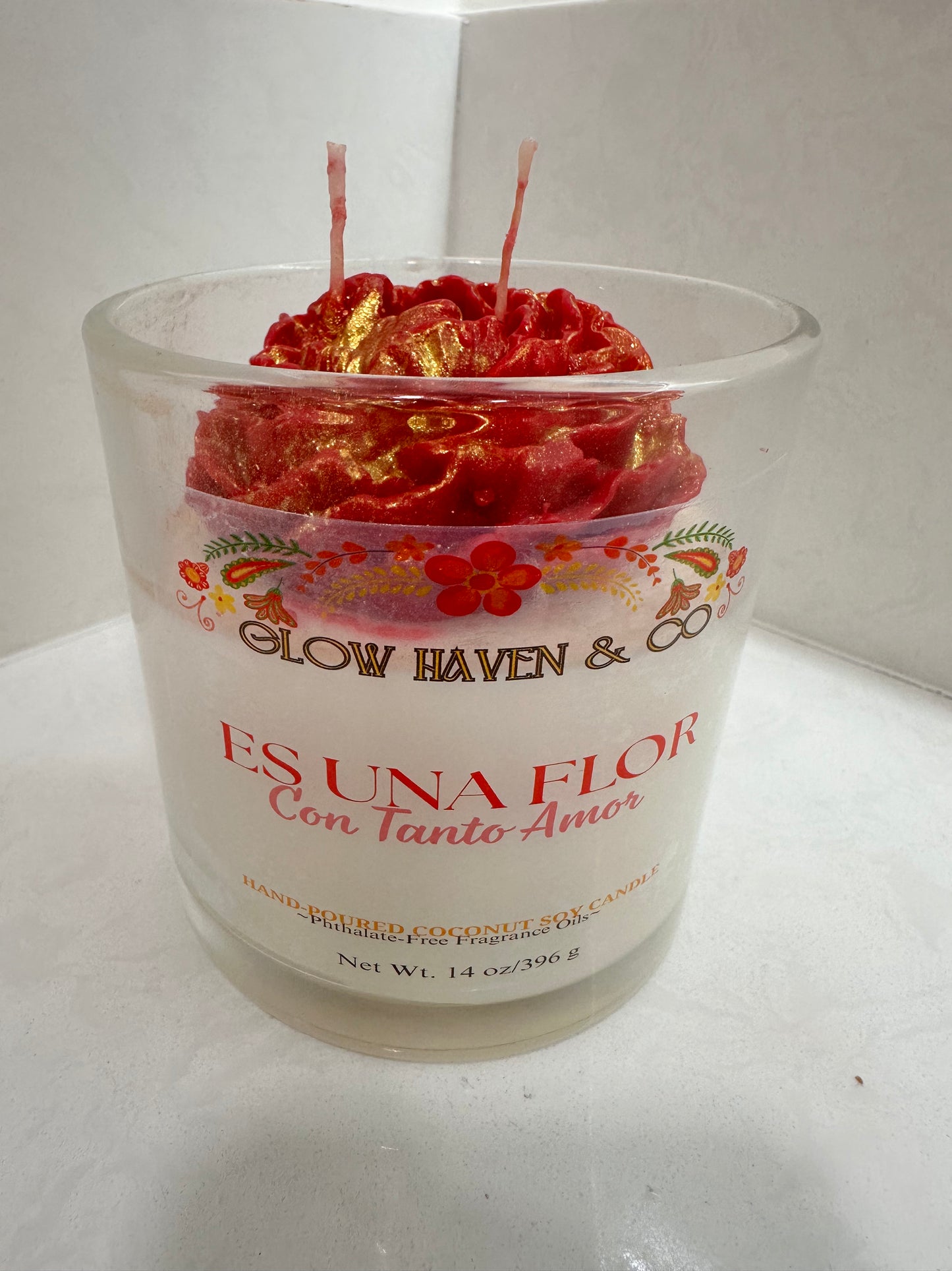 Flores de Amor Rose Candle Collection – 14 oz Hand-Poured, 3 Scents