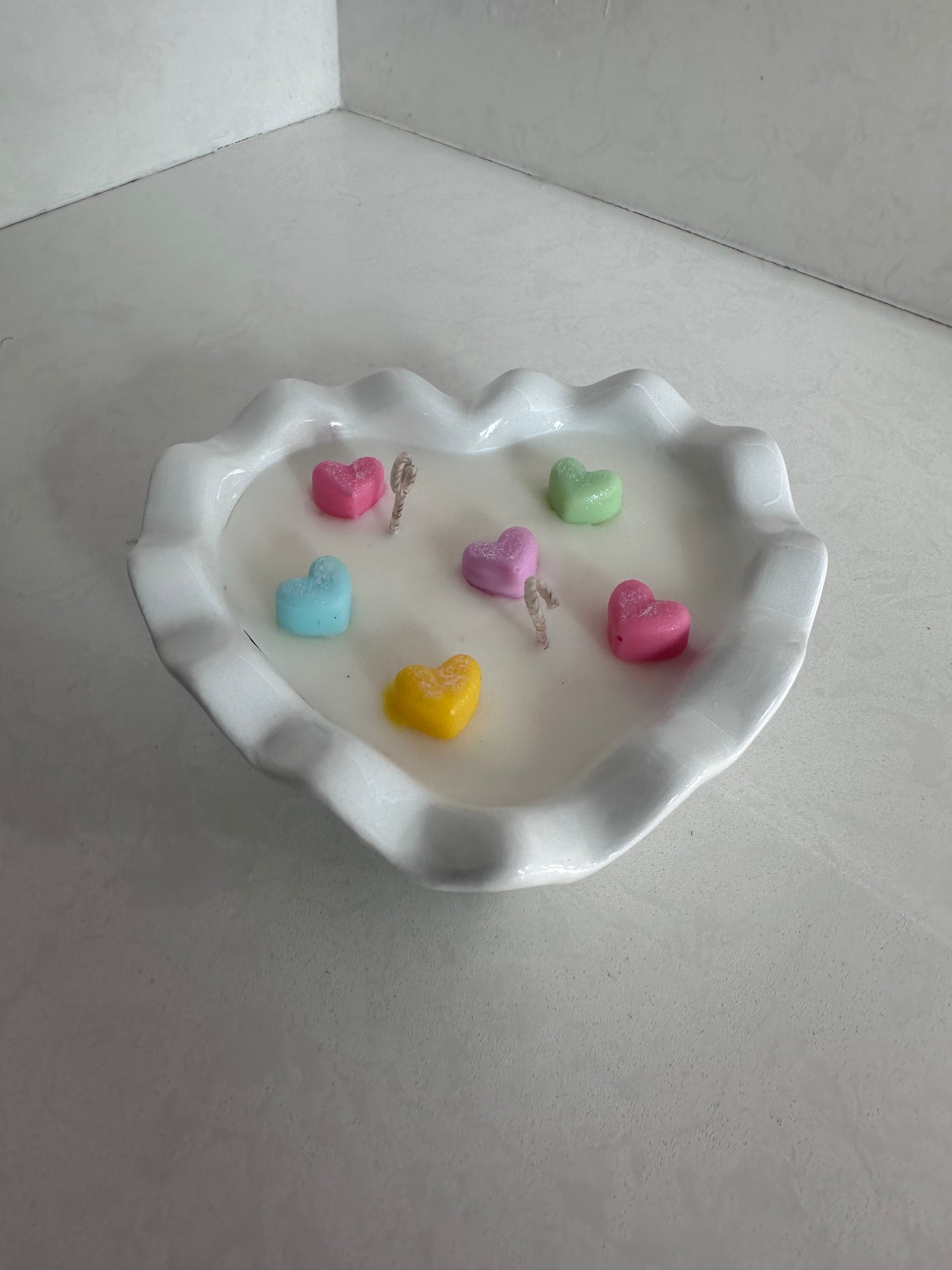 Valentine Heart Shaped Soy Candle – 5 oz Ceramic Vessel, 3 Scents