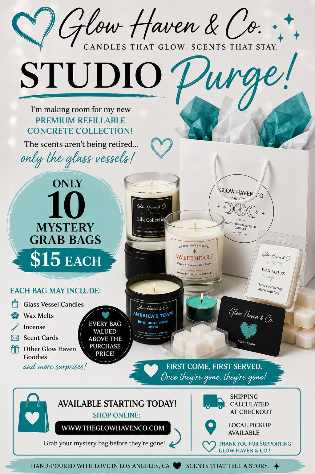 Glow Haven & Co Studio Purge Mystery Grab Bag flyer — only 10 available at $15 each